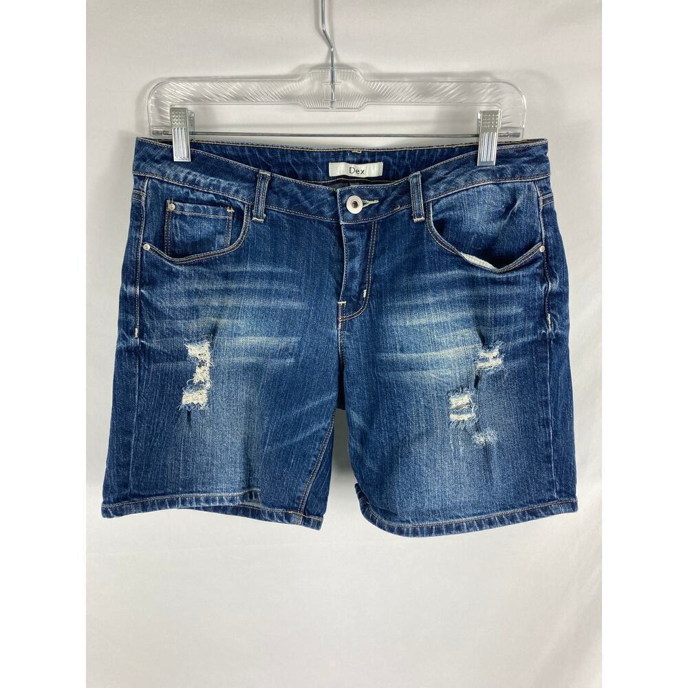 Dex Blue Denim Shorts - Distressed Size 27
